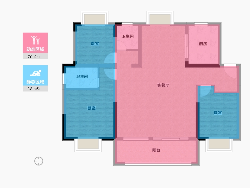 安徽省-淮南市-北京城房北大学府-98.12-户型库-动静分区