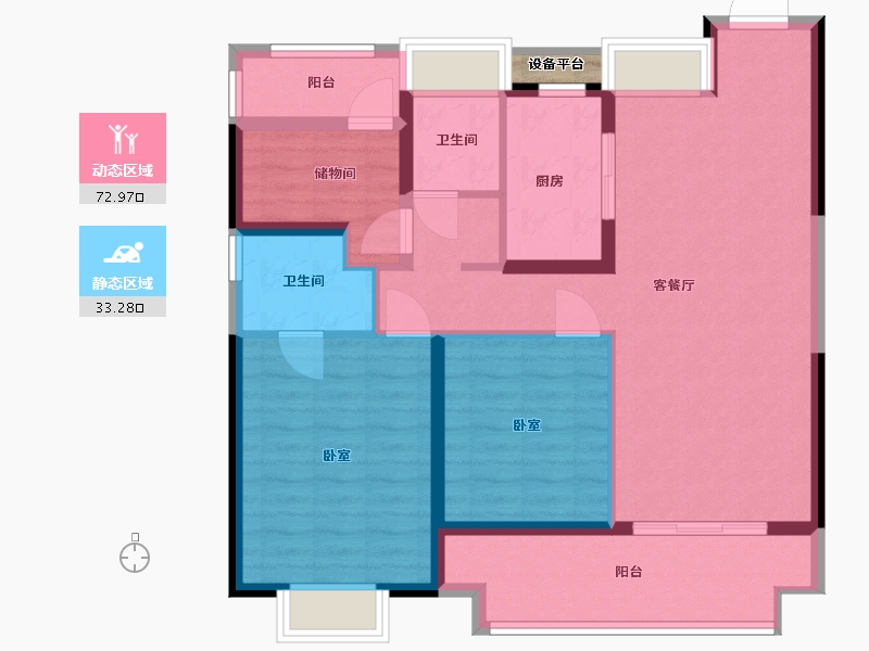 江苏省-盐城市-中南春溪集-96.00-户型库-动静分区