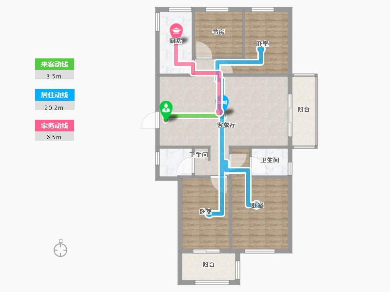 福建省-福州市-金辉淮安国际住区-104.00-户型库-动静线