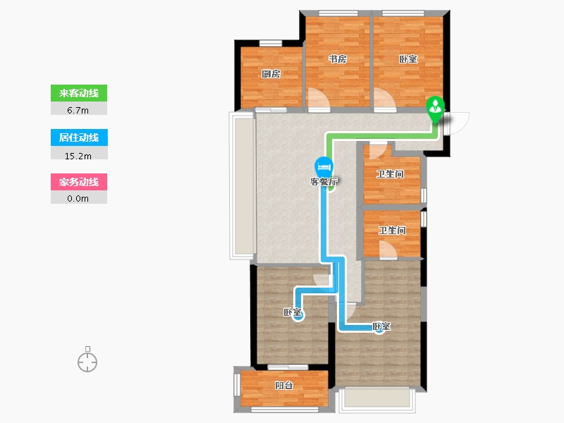 浙江省-杭州市-滨江东原拥翠府-99.99-户型库-动静线