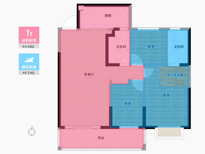 江苏省-无锡市-无锡恒大悦珑湾(悦珑府)-98.00-户型库-动静分区