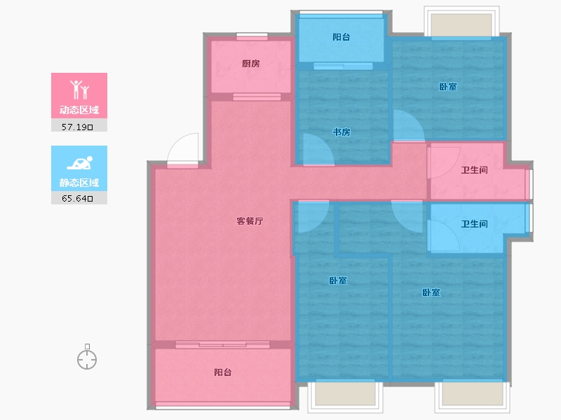 福建省-福州市-金辉淮安国际住区-111.01-户型库-动静分区