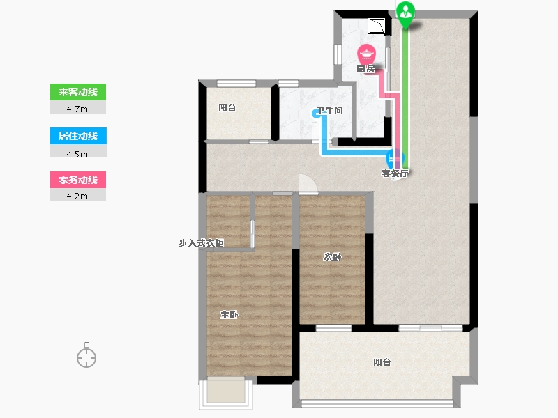 江苏省-淮安市-建华观园-公园道-85.79-户型库-动静线