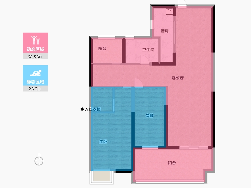 江苏省-淮安市-建华观园-公园道-85.79-户型库-动静分区