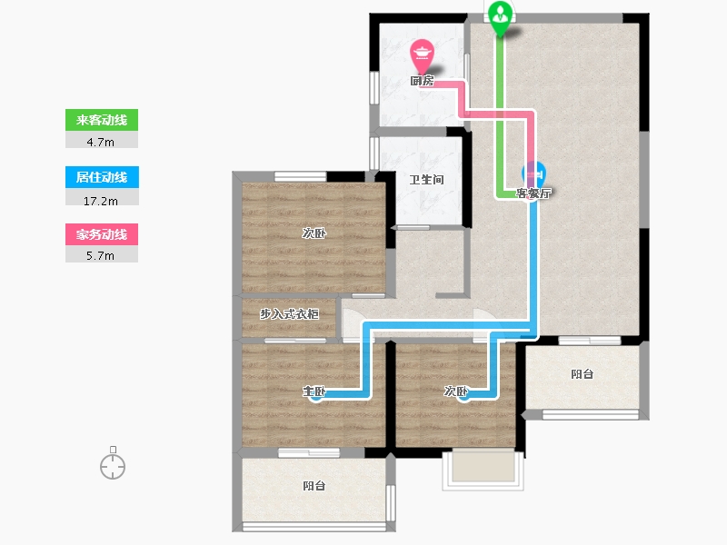 江苏省-淮安市-建华观园-公园道-93.60-户型库-动静线