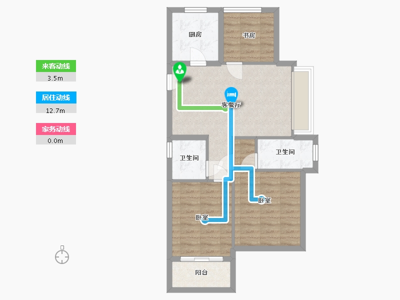 浙江省-杭州市-德信海德公园-69.40-户型库-动静线