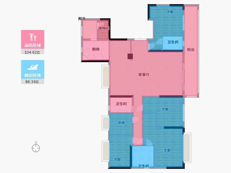 江苏省-淮安市-盱眙碧桂园-172.11-户型库-动静分区