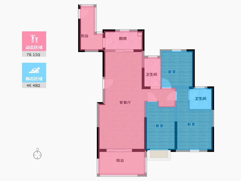 浙江省-嘉兴市-万科翡翠天御府-111.83-户型库-动静分区