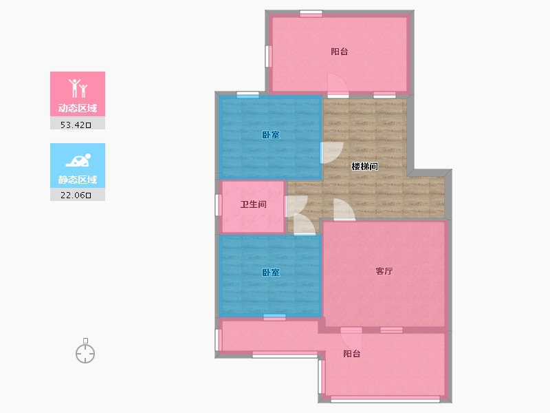 宁夏回族自治区-银川市-凤凰花园南区-84.60-户型库-动静分区