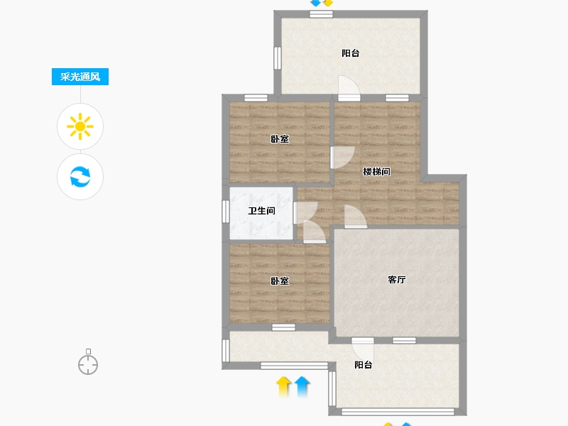 宁夏回族自治区-银川市-凤凰花园南区-84.60-户型库-采光通风