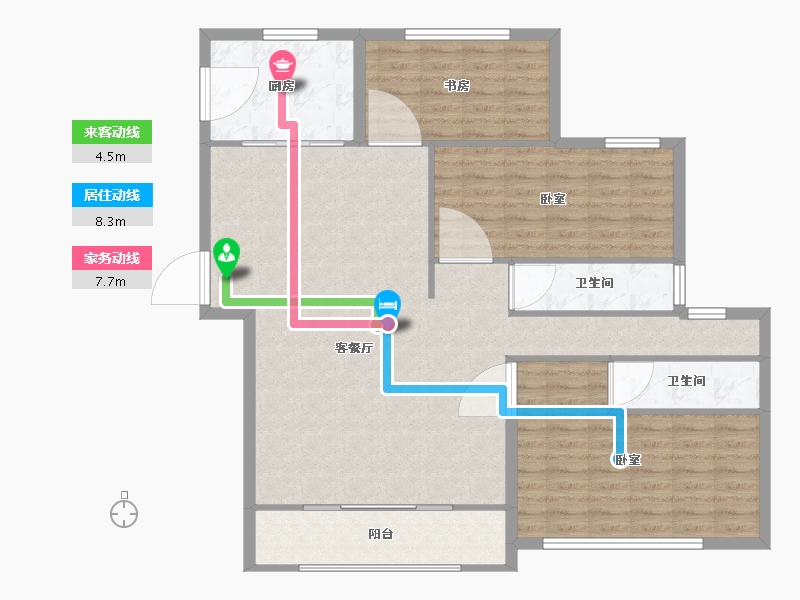 浙江省-温州市-华润万象天地-119.00-户型库-动静线