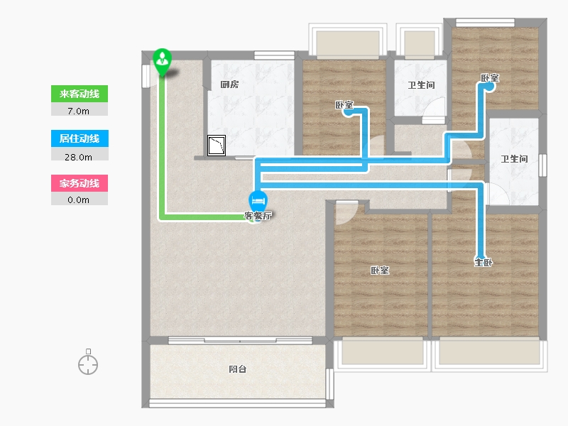 江苏省-苏州市-锦上和风华苑-104.80-户型库-动静线