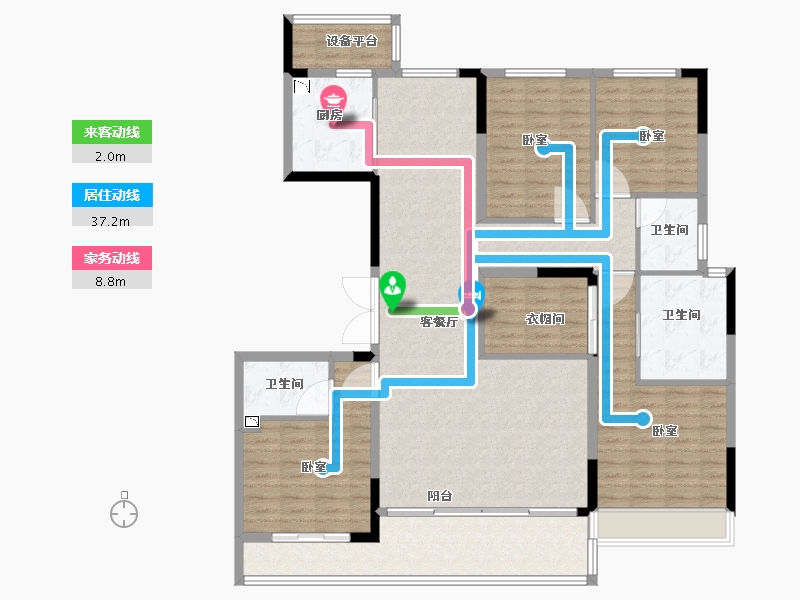 浙江省-金华市-绿地朝阳门-148.00-户型库-动静线