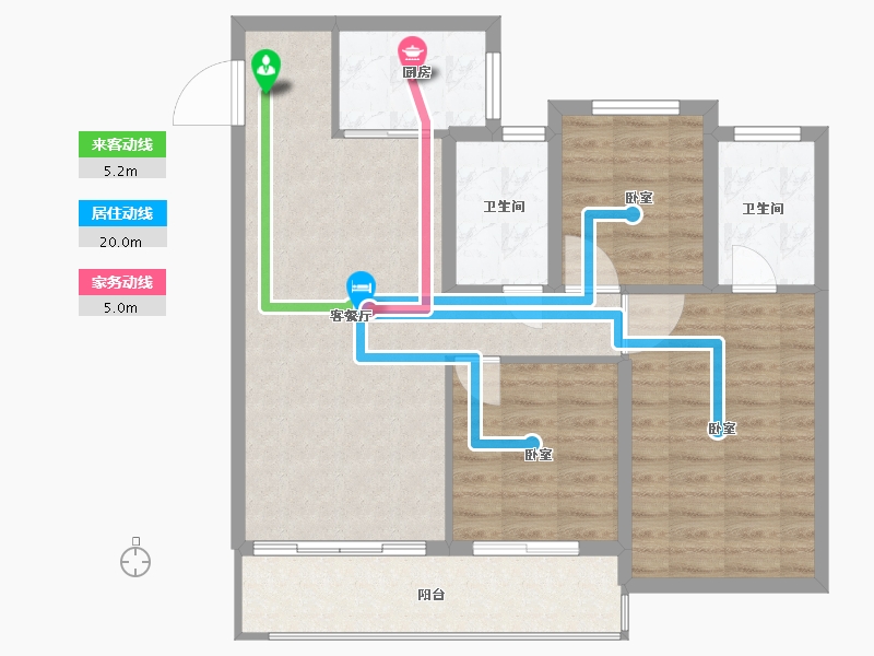 浙江省-温州市-德信大发麓湖湾-87.18-户型库-动静线