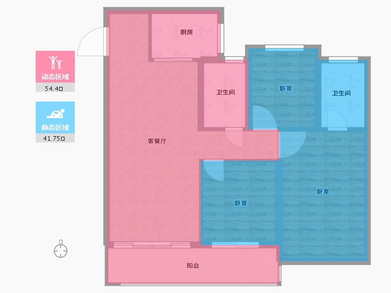 浙江省-温州市-德信大发麓湖湾-87.18-户型库-动静分区