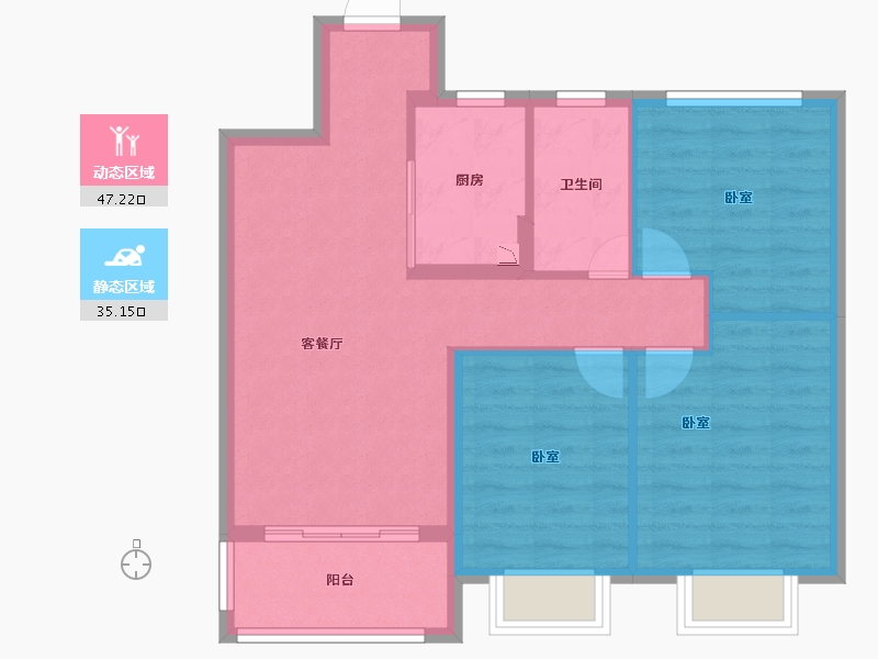 安徽省-淮南市-新滨湖孔雀城-74.00-户型库-动静分区