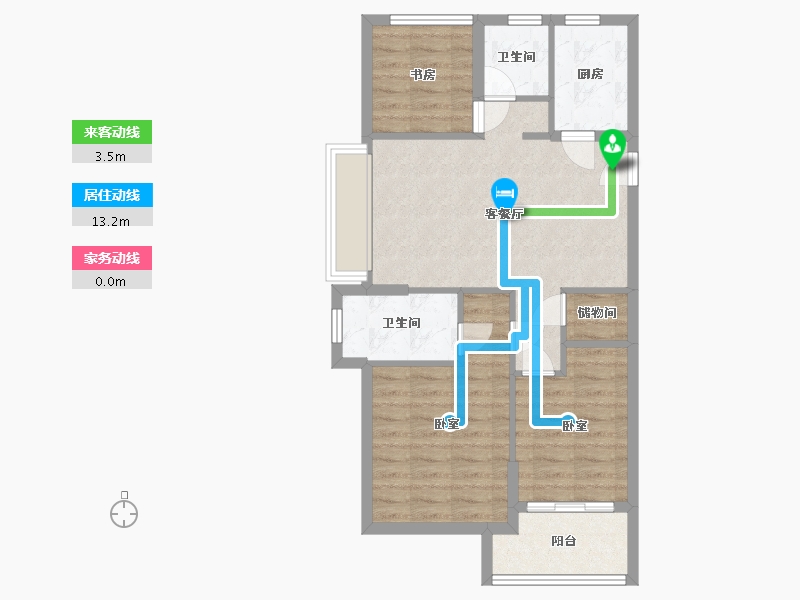 浙江省-杭州市-德信海德公园-70.37-户型库-动静线