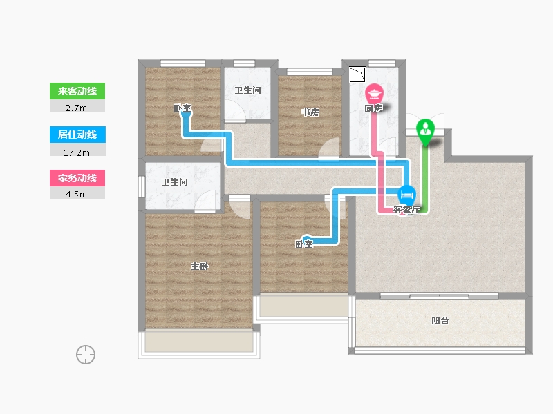 江苏省-苏州市-国泰景云台-102.00-户型库-动静线