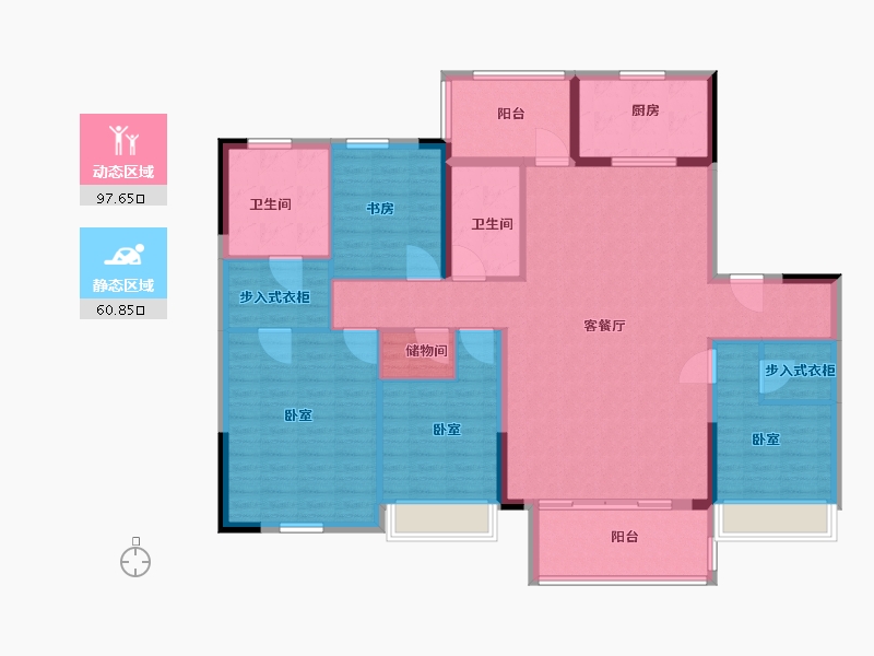 浙江省-嘉兴市-万科翡翠天御府-144.00-户型库-动静分区