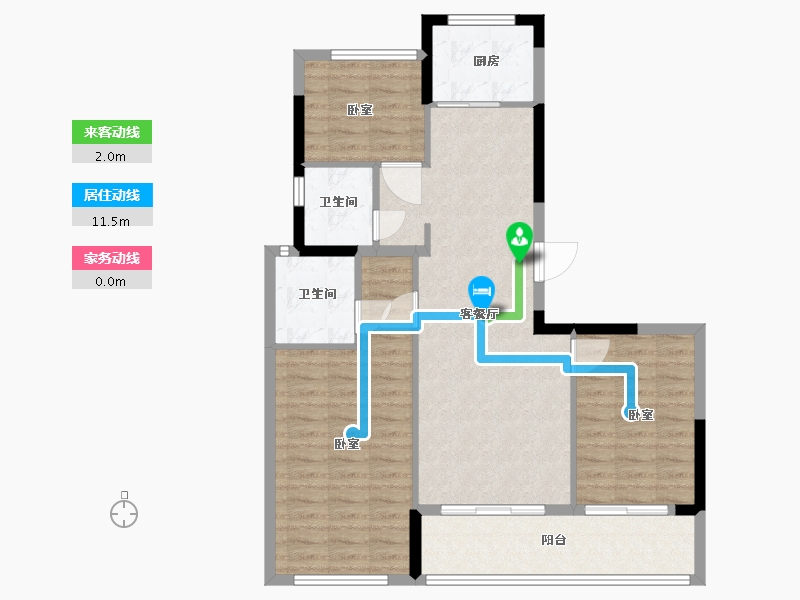 浙江省-温州市-德信大发麓湖湾-89.00-户型库-动静线