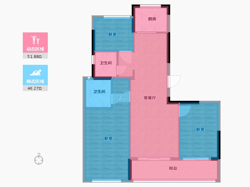 浙江省-温州市-德信大发麓湖湾-89.00-户型库-动静分区