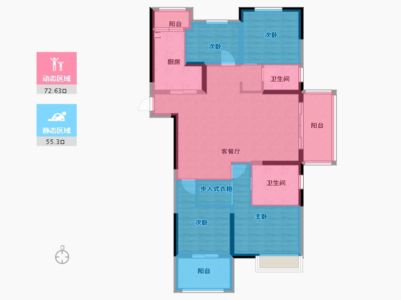 江苏省-淮安市-建华观园-公园道-114.40-户型库-动静分区