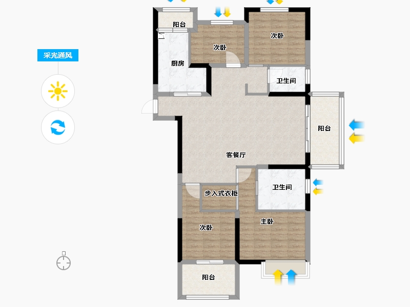 江苏省-淮安市-建华观园-公园道-114.40-户型库-采光通风