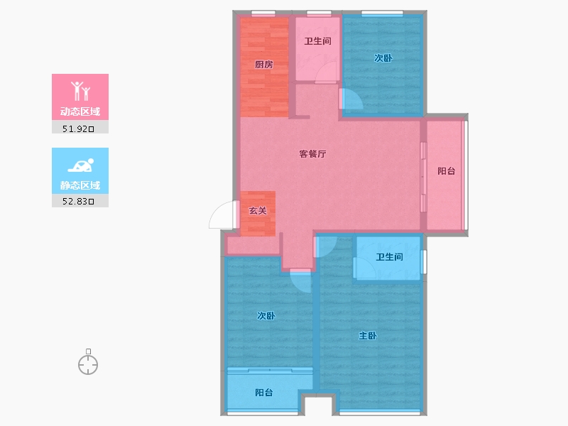 安徽省-滁州市-湖畔花园-94.00-户型库-动静分区