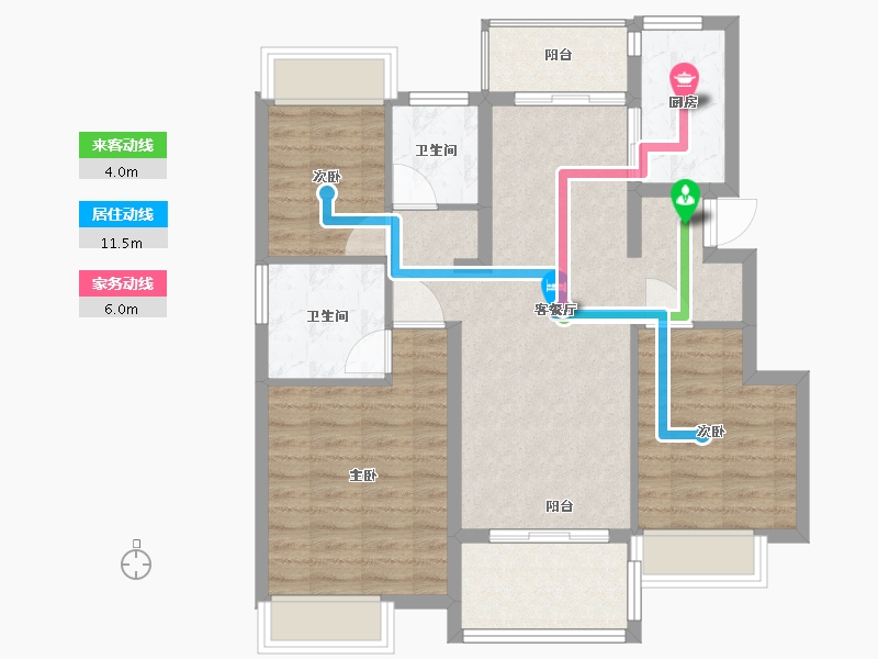 江苏省-苏州市-新力云语铂园-83.00-户型库-动静线