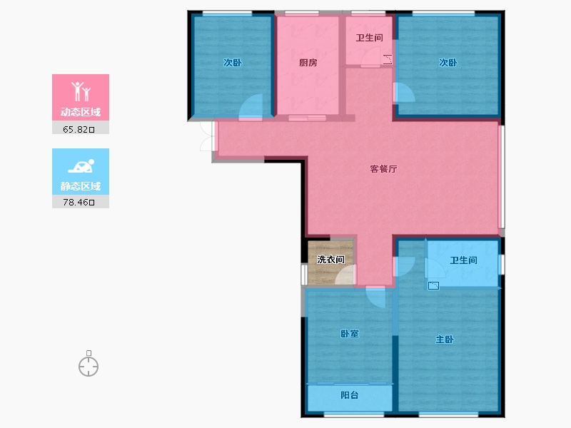 宁夏回族自治区-银川市-天鹅湖小镇西区-132.85-户型库-动静分区