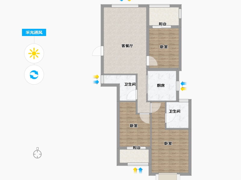 福建省-福州市-金辉淮安国际住区-88.00-户型库-采光通风