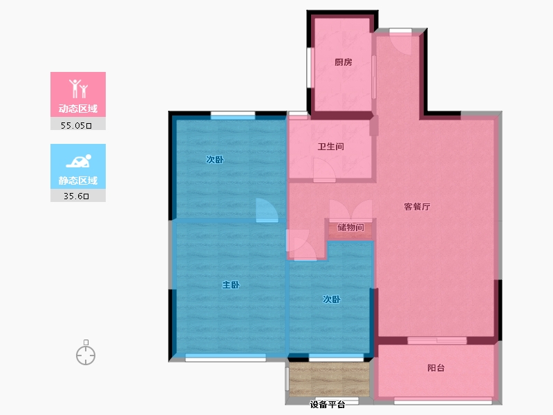 江苏省-盐城市-万泰时代城-84.62-户型库-动静分区