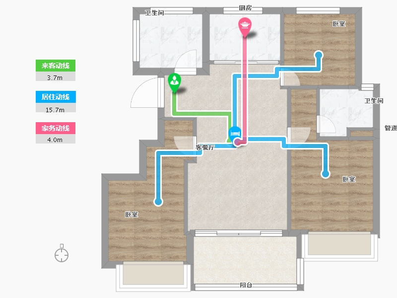 浙江省-杭州市-渔人码头-70.00-户型库-动静线