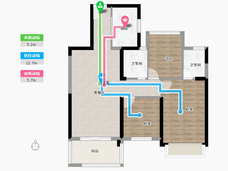 浙江省-金华市-步阳玺御府-79.00-户型库-动静线