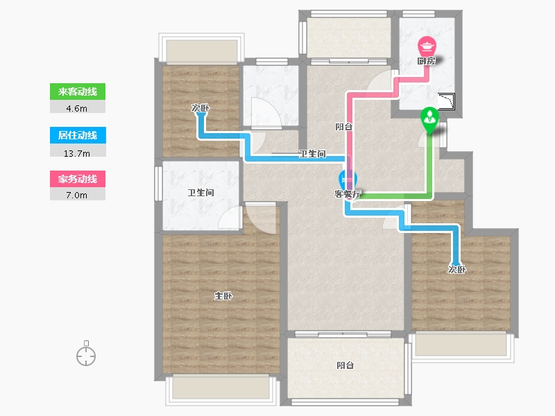 江苏省-苏州市-新力云语铂园-111.45-户型库-动静线