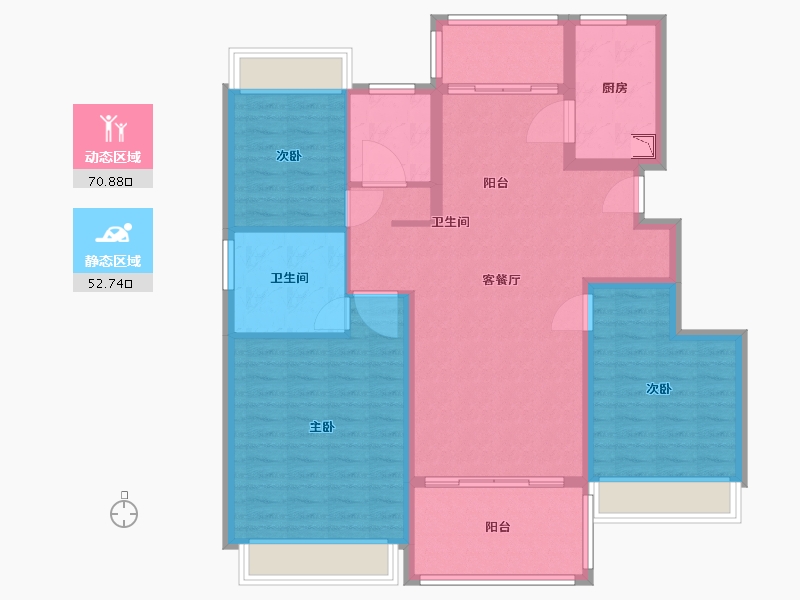 江苏省-苏州市-新力云语铂园-111.45-户型库-动静分区