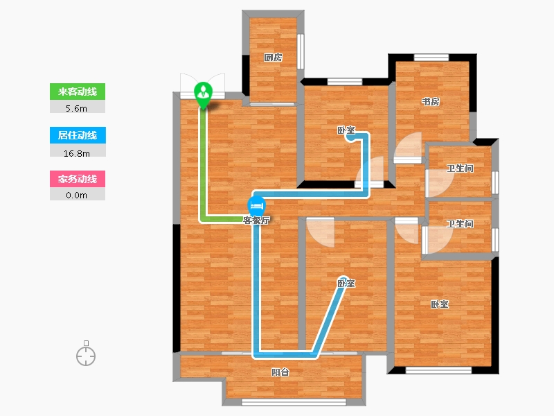 江苏省-扬州市-高力·时涧-110.00-户型库-动静线