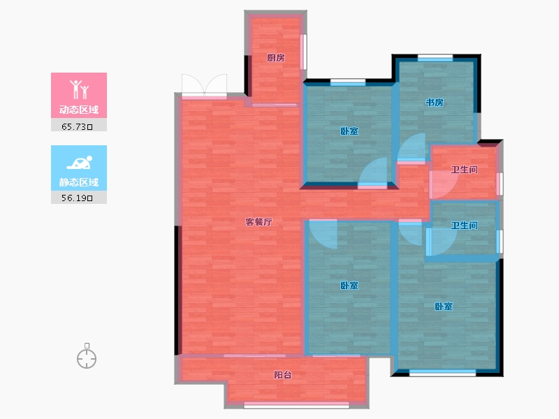 江苏省-扬州市-高力·时涧-110.00-户型库-动静分区