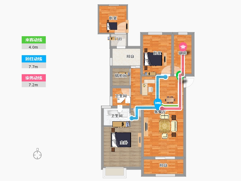 江苏省-扬州市-昌建广场-98.00-户型库-动静线