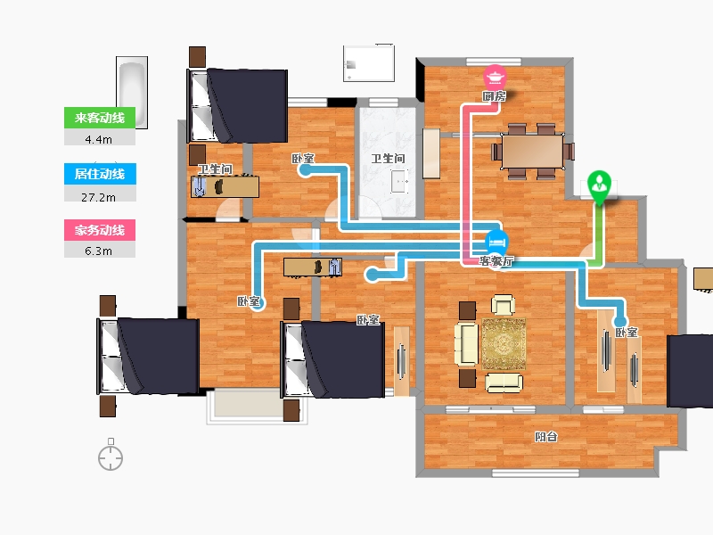 江苏省-盐城市-中海九樾-120.00-户型库-动静线