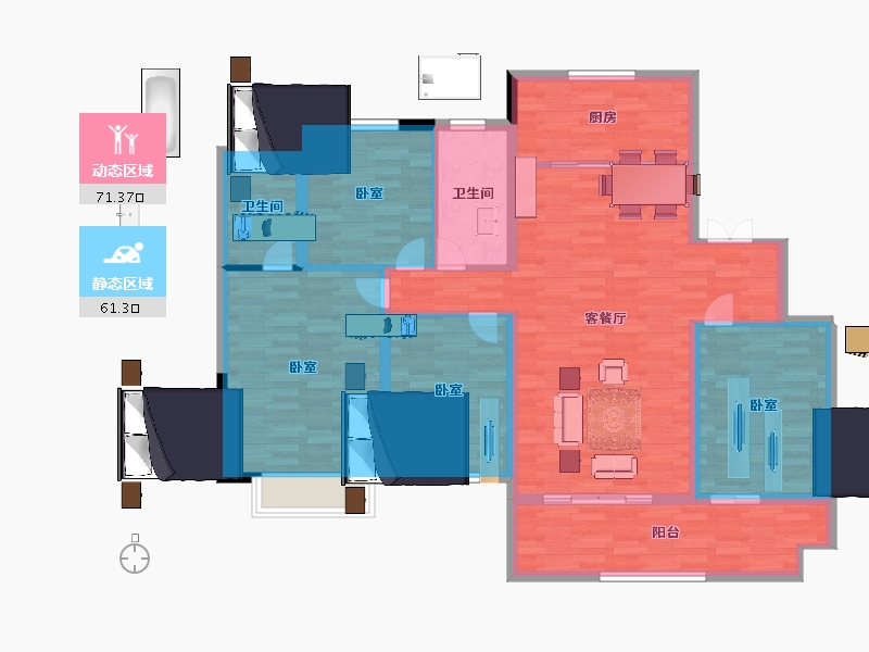 江苏省-盐城市-中海九樾-120.00-户型库-动静分区