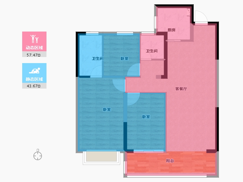 浙江省-金华市-永康一方万达广场-91.00-户型库-动静分区