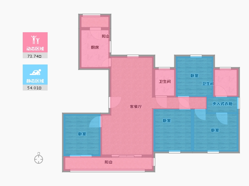 浙江省-温州市-中楠瓯江府-114.00-户型库-动静分区