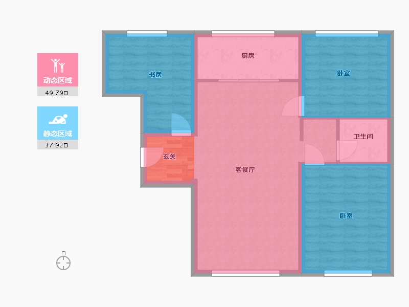 新疆维吾尔自治区-乌鲁木齐市-西山大学城翰岭佳苑-79.15-户型库-动静分区