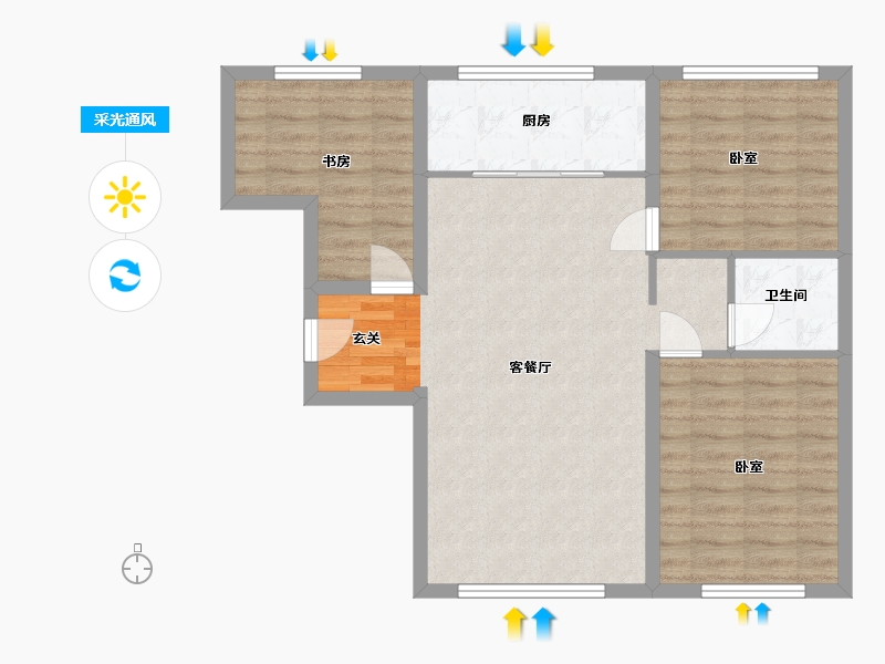 新疆维吾尔自治区-乌鲁木齐市-西山大学城翰岭佳苑-79.15-户型库-采光通风