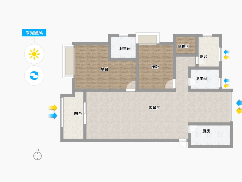 江苏省-扬州市-昌建广场-112.00-户型库-采光通风