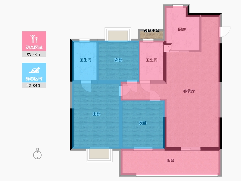 江苏省-南通市-龙信·骏园-96.00-户型库-动静分区