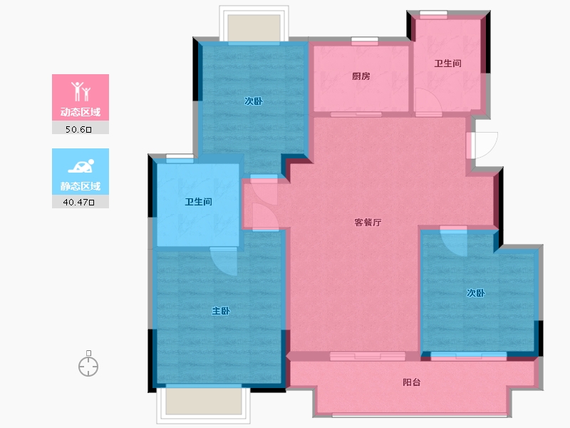 江苏省-南通市-卓越华耀时代-82.00-户型库-动静分区