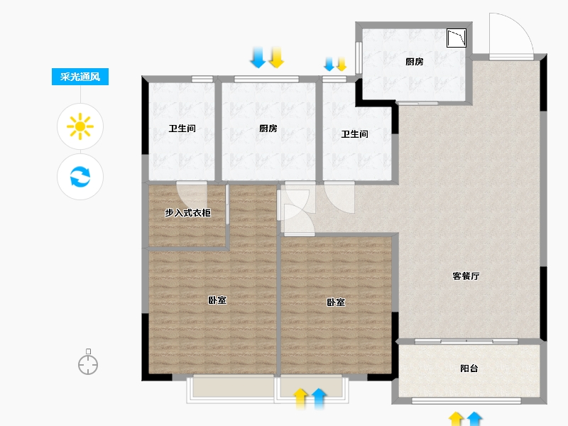 浙江省-湖州市-华景川·运河宸园-171.24-户型库-采光通风