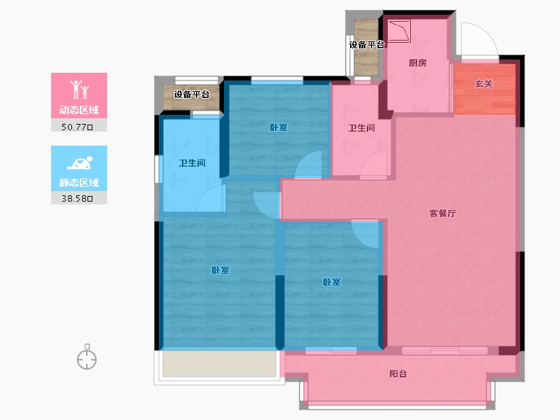 浙江省-湖州市-融创樾宸府-81.83-户型库-动静分区